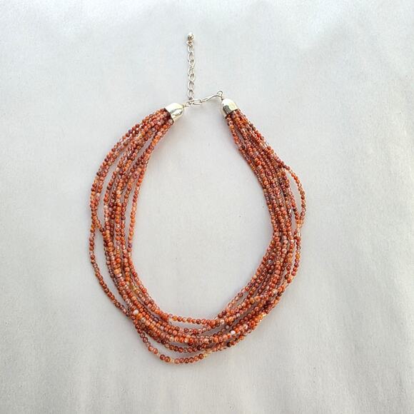Jay King Multi 8 Strand Necklace 16" Red Agate New Western Coastal Resort - Picture 7 of 11